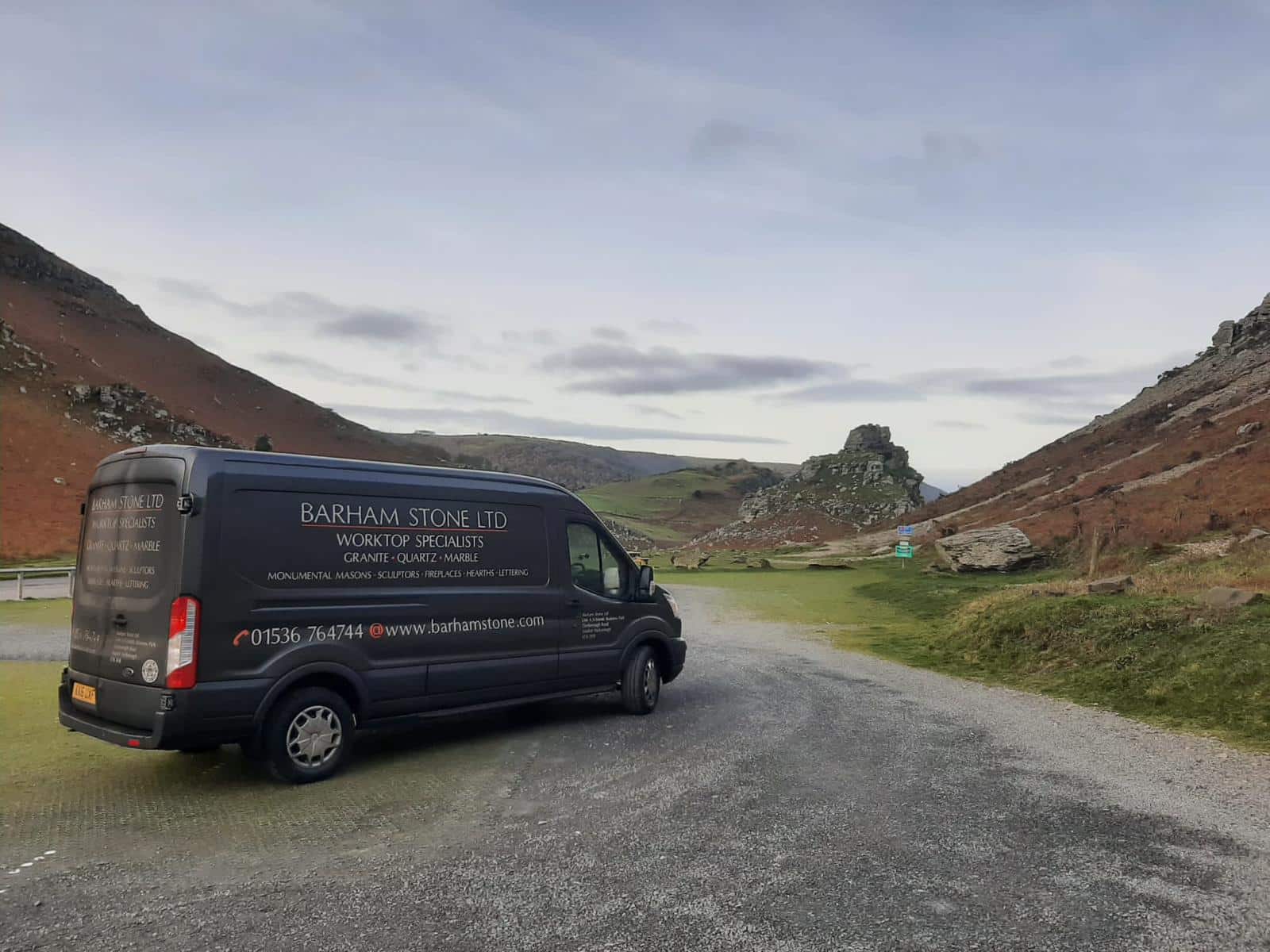 barham stone ltd van in mountains